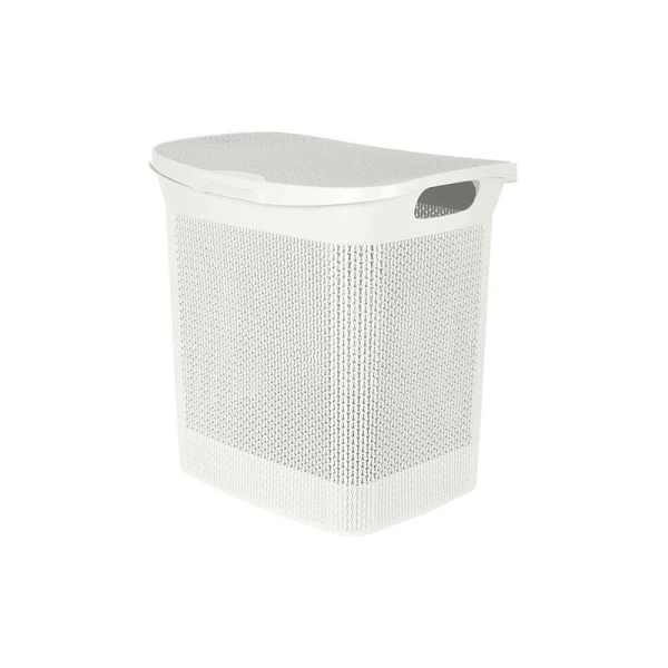 Корзина для белья 35л 430*340*450мм пластик Ajur белое облако (3)