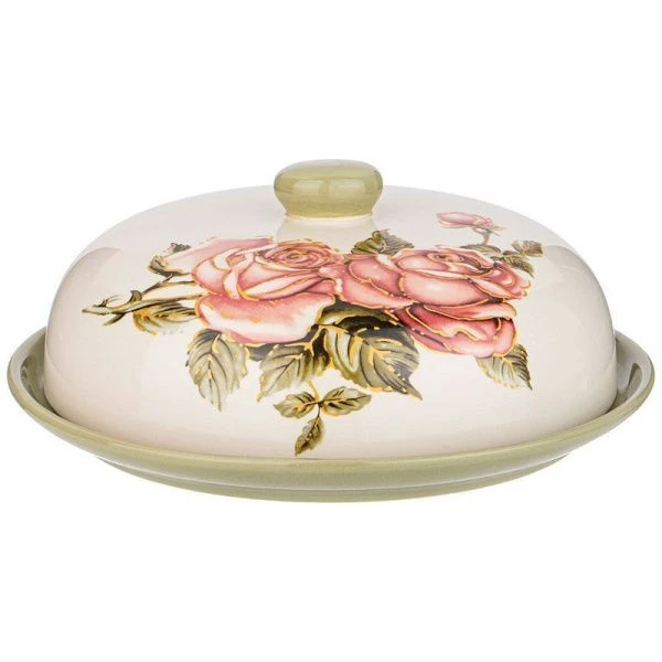 Блюдо для блинов h10см d23см керамика с крышкой (12)