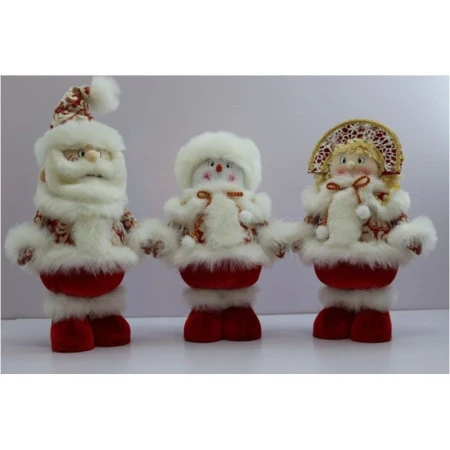 Фигурка новогодняя ДЕД МОРОЗ / СНЕГОВИК / СНЕГУРОЧКА 35см 20х13х35см (3/48) A,B,C