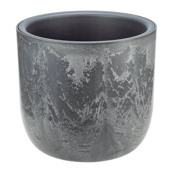 Кашпо 3,7л d220мм пластик МИКРИТ со вставкой серый слайн (8)
