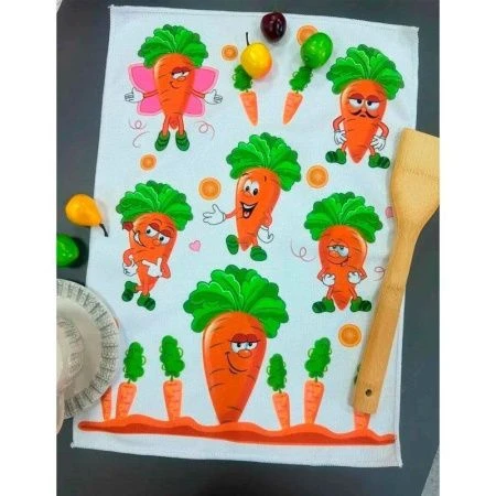 Салфетка кухонная микрофибра 34*48см Морковка 4213197-1