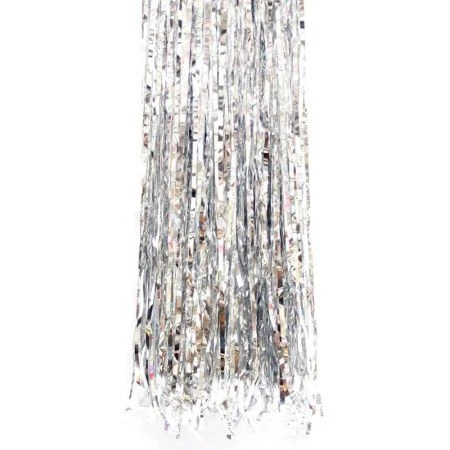 Новогоднее украшение дождик 1м 9см серебряный "Новогодняя искра" НУ-6489