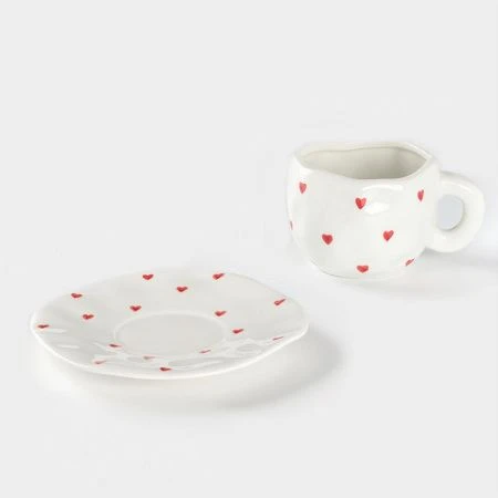 Чайный набор керамика 2пр (кружка 320мл, блюдце 16см) Любовь ручная роспись (48)