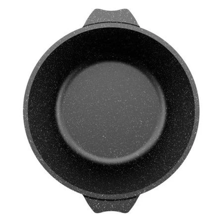 Кастрюля 10л алюминий АП ГРАНИТ BLACK стекл.крышка 32см (2)