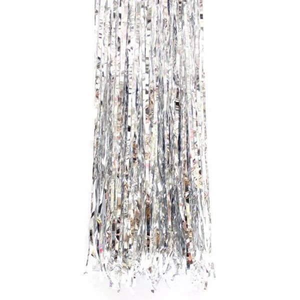 Новогоднее украшение дождик 1м 9см серебряный "Новогодняя искра" НУ-6489