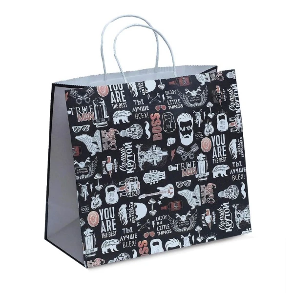 Пакет крафт 32*28*15см Крутой (1/200) Пакет крафт 32*28*15см Крутой (1/200)