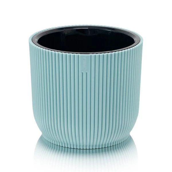 Кашпо 4,6л пластик Linea серо-голубой (18)