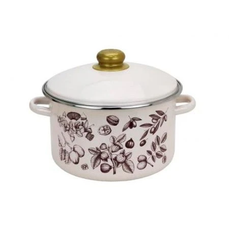 Кастрюля 2л эмаль ГРАВЮРА бисквит с рис. 33-1610/4 (8)