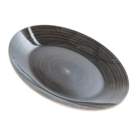Тарелка мелкая 27см керамика Аэрография СЕРЕБРО обеденная (6/24)