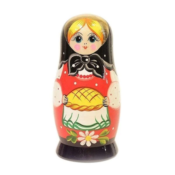 Матрешка 5-ти кукольная дерево Каравай h18-13,5см, d 8-6см (1)