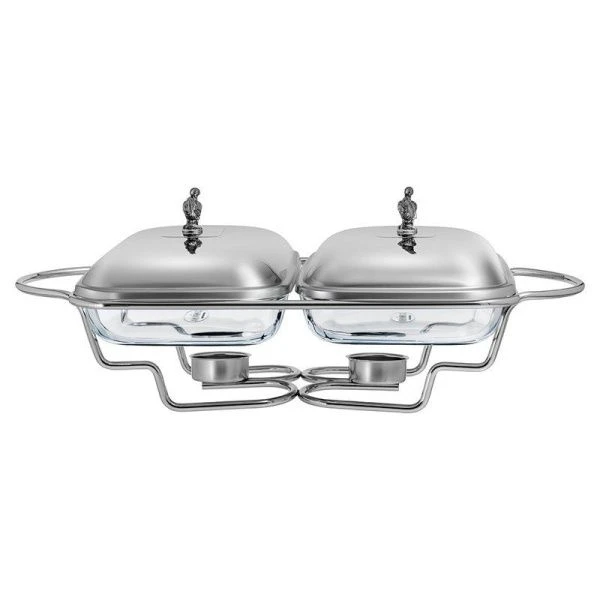 Мармит двойной 1,6/1,6л нерж.сталь/стекло ОХОТА (4)