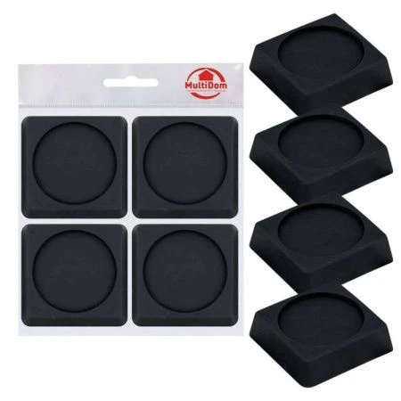 Подставки антивибрационные для стиральных машин/холодильников 4шт квадратные черные ПТ76-145 (30)