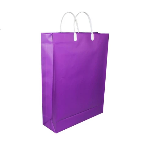 Пакет с пластиковой ручкой полиэтилен 32*42*10см Однотон. фиолетовый 22-177 (20/200)
