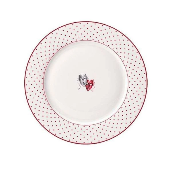 Тарелка мелкая 19см фарфор Teatro красный десертная TET-31-R