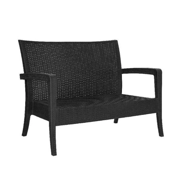 Диван 128*77*89см пластик Rattan Ola dom нагрузка до 200кг антрацит (1)