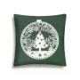 Наволочка декоративная новогодняя 45*45см гобелен НИДЕРЛАНДЫ зеленый фон Елка