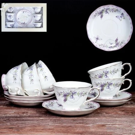 Чайный набор 12пр фарфор ЛАВАНДА на 6 персон 250мл RS/12-FY22003 (8)
