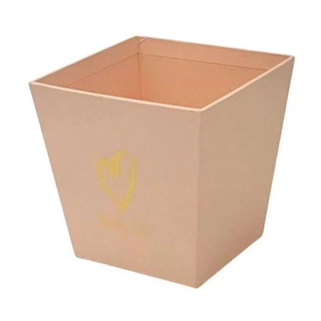 Коробка для цветов 11*11см трапеция светло-розовая (150)