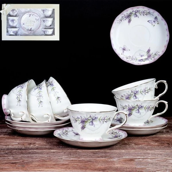 Чайный набор 12пр фарфор ЛАВАНДА на 6 персон 250мл RS/12-FY22003 (8)
