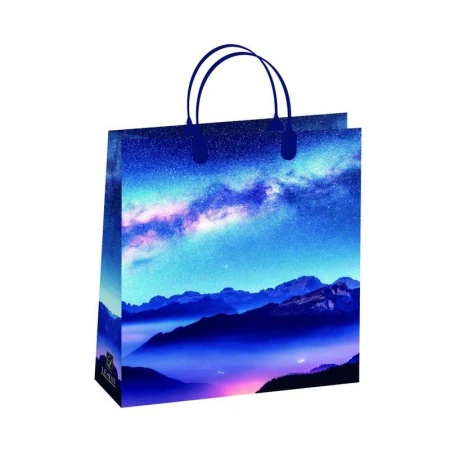 Пакет с пластиковой ручкой полиэтилен 23*26*10см Горы и звезды 12-137 (20/200)