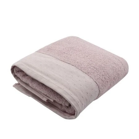 яяяПолотенце махровое 70*140см с бордюром КОНТЕЙ светло-сиреневый горох (пл.420)