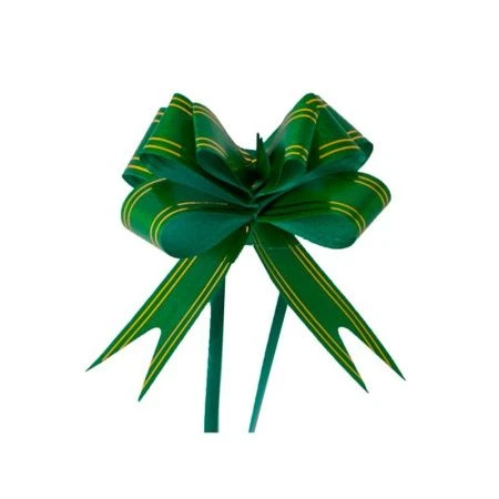 Бант-бабочка 2,8*45см зеленый с золотой полосой (200)