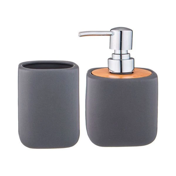 Набор для ванной комнаты 2пр (дозатор, подставка для зубн.щеток) керамика Ceramic-23-614 (8)