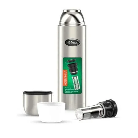 Термос 1,2л (32-40ч) нерж.сталь BIOSTAL-ОХОТА пробка с ситечком NBP-1200Z