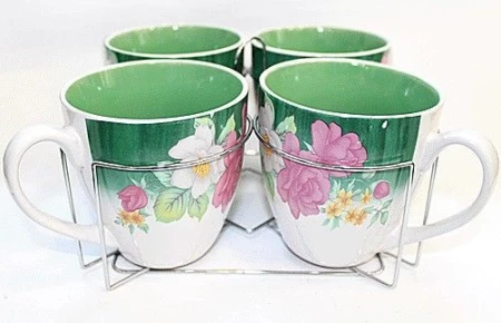 Набор кружек 5пр (кер, кружки 580мл-4шт, хром.подст.)