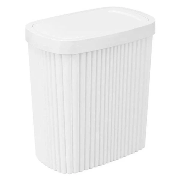 Контейнер для мусора 5,9л 225*140*253мм пластик VELVET белый с подвижной крышкой (6)