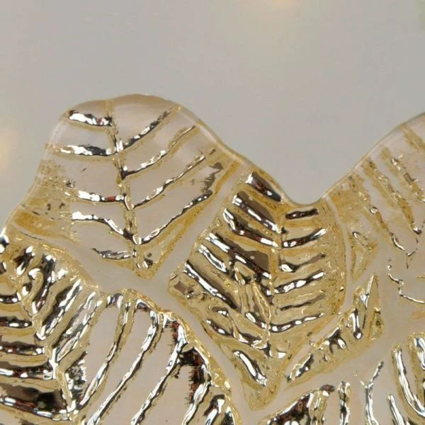 Тарелка мелкая 21см стекло ЛЕДЯНОЙ ЦВЕТОК золото плоская 19306/G (8)