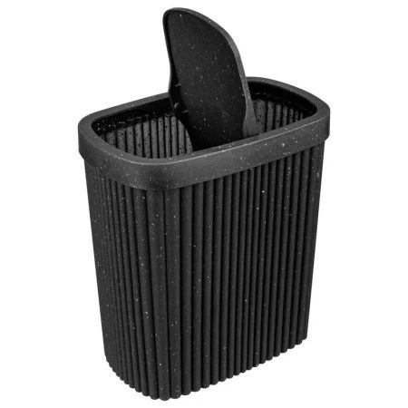 Контейнер для мусора 1,9л 225*140*253мм пластик VELVET черный гранит с подвижной крышкой (8)