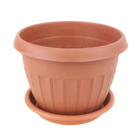 Кашпо 2,2л пластик АФРОДИТА №3 коричневый с поддоном (60)
