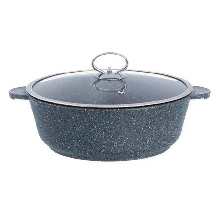 Жаровня 3,7л алюминий АП МРАМОР со стекл.крышкой 26см ЖМВ-26 (3)