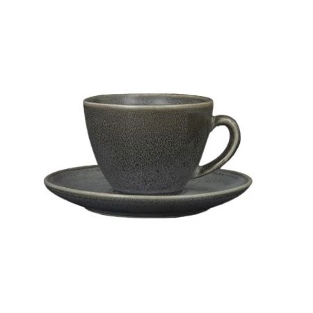 Чайный набор 2пр фарфор URBANO на 1 персону 200мл серый [4613/4615cem] (6)