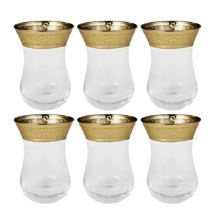 Стаканы армуды набор 6шт стекло ЗОЛОТОЙ КАРАТ KAV23-511/S/Z/6 (6)
