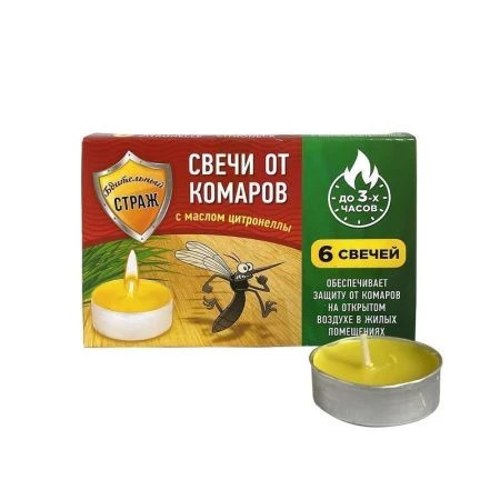 Свеча репеллентная от комаров с цитронеллой 6шт. БДИТЕЛЬНЫЙ СТРАЖ ST-006 (48)