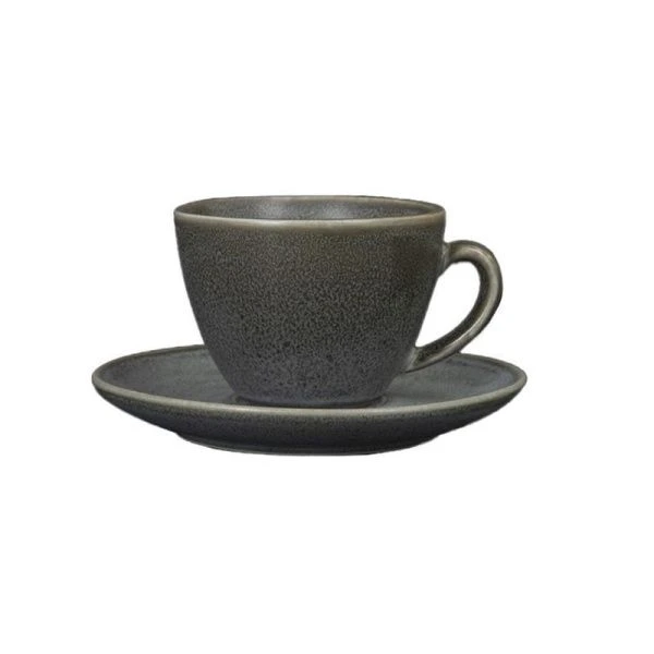 Чайный набор 2пр фарфор URBANO на 1 персону 200мл серый [4613/4615cem] (6)