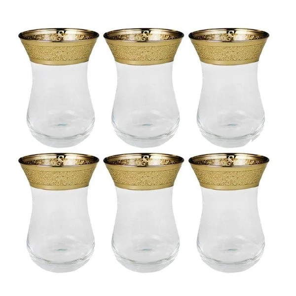 Стаканы армуды набор 6шт стекло ЗОЛОТОЙ КАРАТ KAV23-511/S/Z/6 (6)