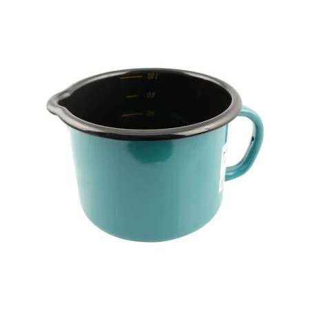 Кружка 1л эмаль без крышки без рисунка со сливом морская волна С-0107БСЛ/З (8)