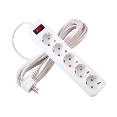 Удлинитель 5 гнезд пластик 1,5м 0,75кв.мм 10А ПВС с зазем, выкл-ем СТАРТ белый (20)