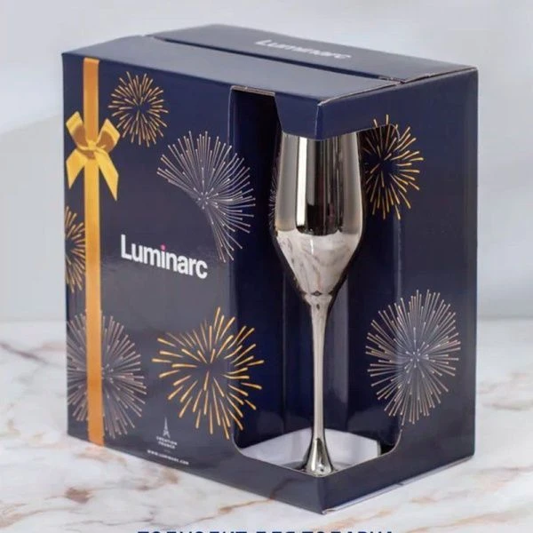 Бокалы для шампанского набор 6шт 160мл стекло СИЯЮЩИЙ ГРАФИТ (4)