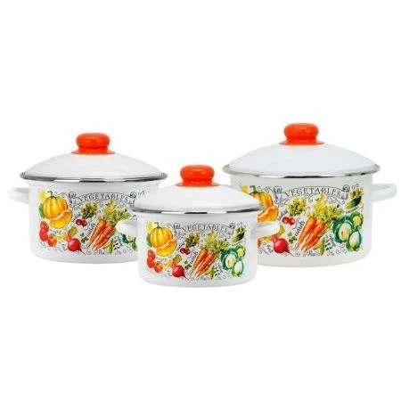 Набор посуды 3пр 2/3/4л эмаль ГРЯДКА белый цилиндрический 2-3233/4(1) Набор посуды 3пр 2/3/4л эмаль ГРЯДКА белый цилиндрический 2-3233/4(1)