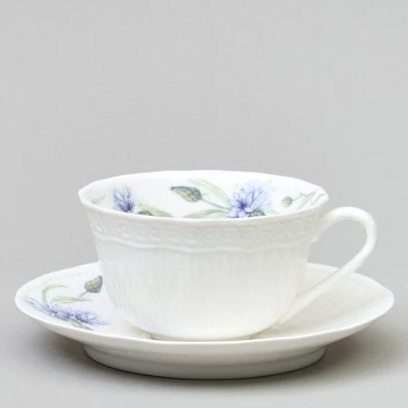Чайный набор 2пр фарфор ВАСИЛЬКИ на 1 персону 330мл (18)