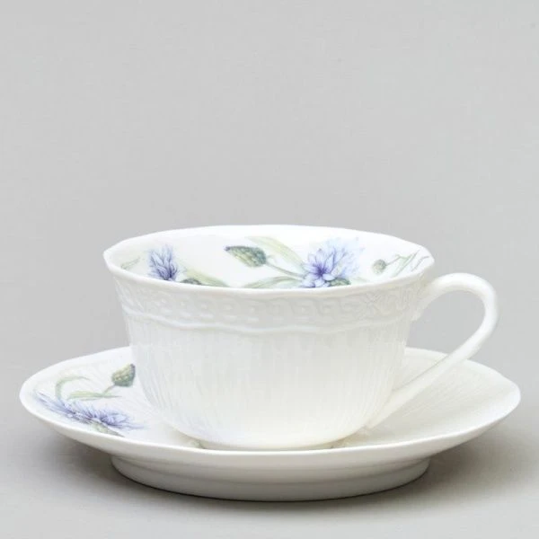 Чайный набор 2пр фарфор ВАСИЛЬКИ на 1 персону 330мл (18)