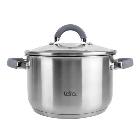 Кастрюля 2,9л h11,5см нерж.сталь КАЛИПСО стекл.крышка с силикон.обод. 18см капс.индукц.дно LR02-273