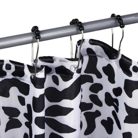 Штора для ванной текстиль с пропиткой 180*200см с кольцами Ночь (48)