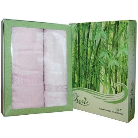 Набор полотенец 2пр 45*90/70*140 бамбуковые СОЛО LS-4128A+LS-4128B+K013