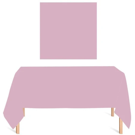 Скатерть одноразовая полиэтилен 137*274см прямоугольная розовая 30В (144)