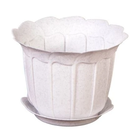 Кашпо Лаура d200мм 2л мрамор с поддоном (40) Кашпо Лаура d200мм 2л мрамор с поддоном (40)